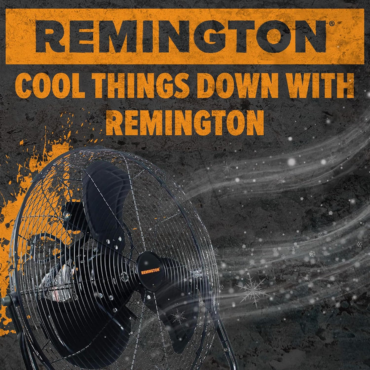 Remington High Velocity Floor Fan, 3 Speed Portable Cooling Unit - Heavy Duty Metal Airflow for Large Shops, Garages, and Warehouses, 20 Inch, Black