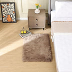 ORINOVA Beige Faux Sheepskin Fluffy Fur 2x3 Area Rugs - Image 2