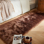 AMTOVO Faux Fur Rug, Coffee Ultra Soft Fluffy Shag Sheepskin Rug, 2 x 6 ft by AMTOVO