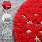 ONASAR Red Round Area Rug 4ft, Soft Bedroom Circle Rugs Floor Mat - Image 2