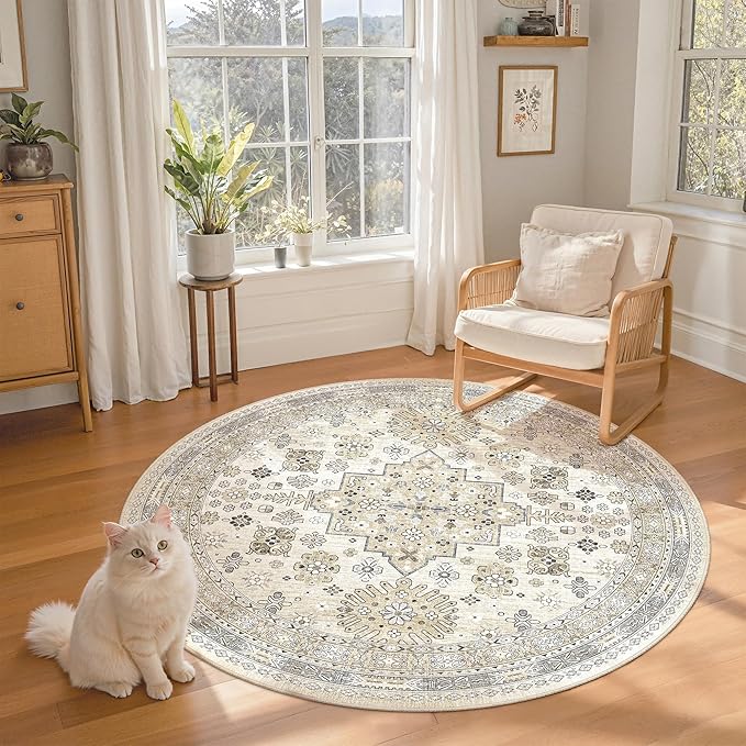 zesthome Washable Round Rug - 5ft Ultra-Thin Circle Area Rugs - Image 3