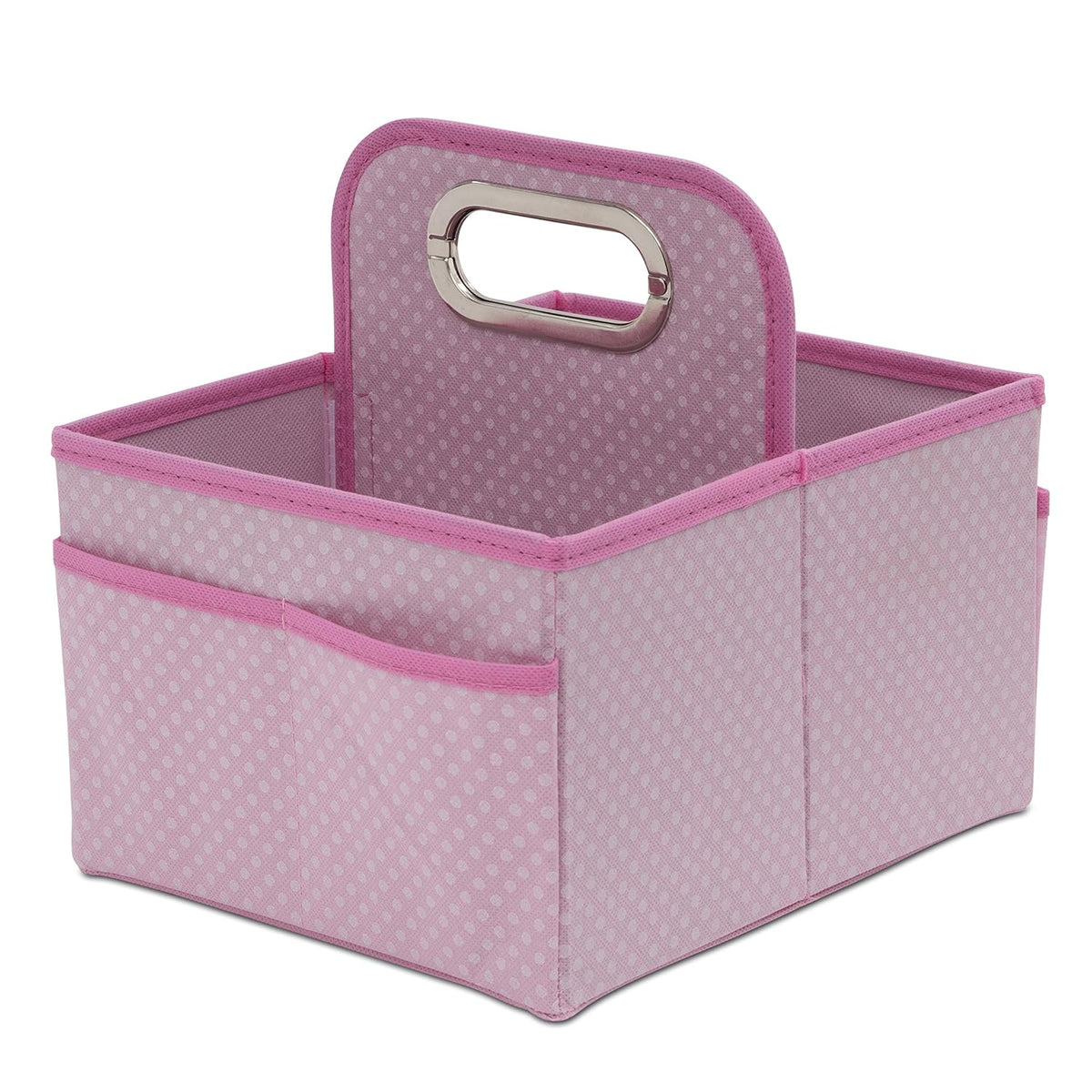 Delta Children Portable Nursery Caddy - Essential Lightweight Storage Bin with Multiple Compartments - Easy Storage/Organization Solution, Beige