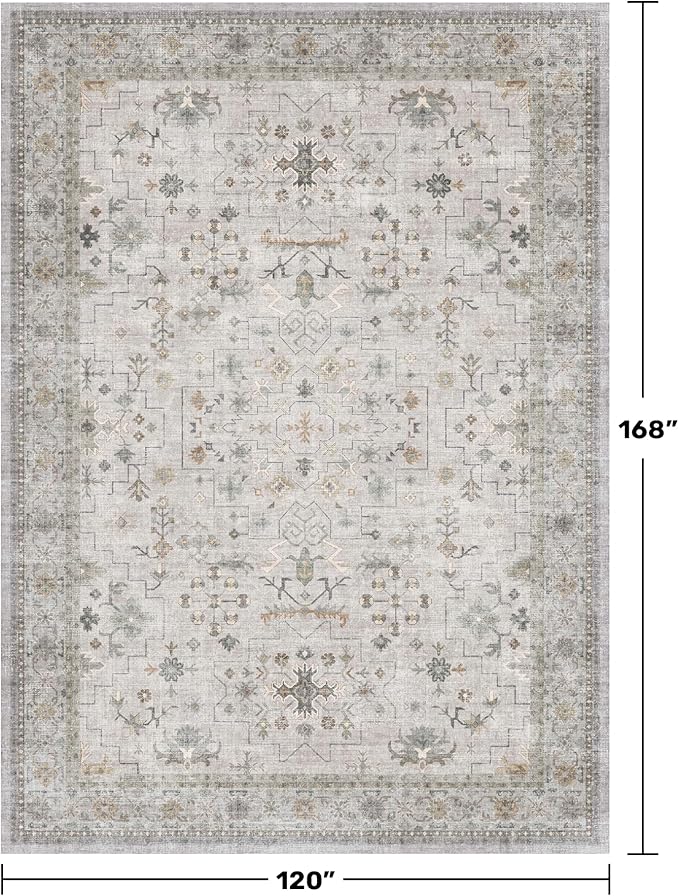 Hazo Haus Boho Light Grey Living Room Rug 10x14 - Image 2