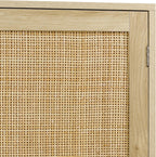 Finnhomy Sideboard Buffet Cabinet, Kitchen Storage Sideboard with Rattan Decorated Doors, Liquor Coffee Buffet, Dining Room, Hallway, Console Table, Accent Cabinet, 31.5X 15.8X 34.6 Inches, Natural