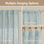 LAMIT Living Room Linen Curtains 95 Inch - Image 3