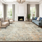 9x12 Area Rugs for Living Room, Non-Slip Machine Washable Vintage Rugs by Soalmost