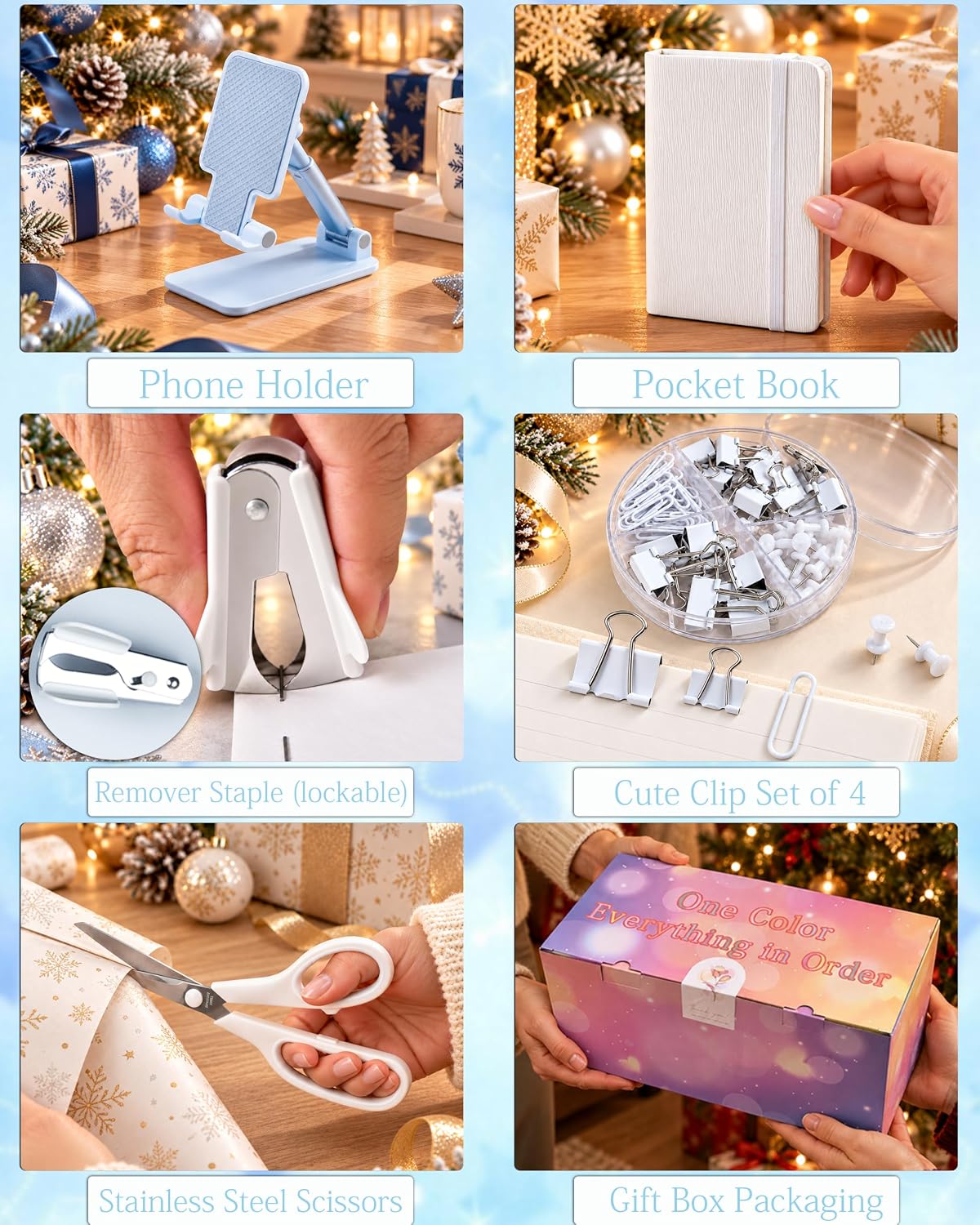 White Desk Accessories 21-Piece Office Supplies Gift Set
