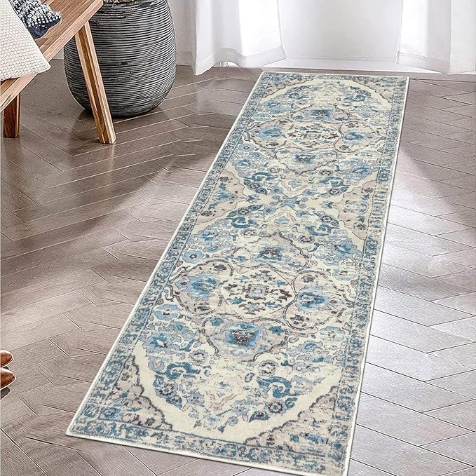 HEBE Hallway Runner Rug 2'x6' Washable Vintage Distressed Area Rugs Non Slip - Image 7