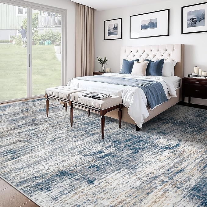 10x12 Area Rug for Living Room, Washable Modern Abstract Large Area Rug Neutral - Image 5