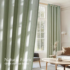 NICETOWN Thick Linen Greyish Green Curtains 84 inches Long - Image 5