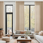 Sand Beige Linen Curtains 132 Inch Length by Nanspring