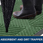 Smiry Front Door Mat Outside Entrance, Heavy Duty Sturdy Natural Rubber Doormat - Image 3