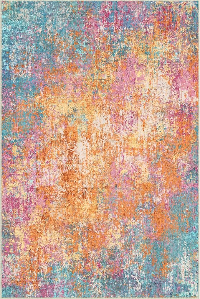 Washable Area Rugs 5'x7' Non-Slip Modern Abstract Soft - Image 8