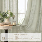 LAMIT Sage Grey Sheer Linen Curtains 63 Inch - Image 8