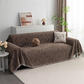 MYSKY HOME Boho Couch Cover Deep Chocolate Sofa Covers Washable, Farmhouse Sofa by MYSKYHOME