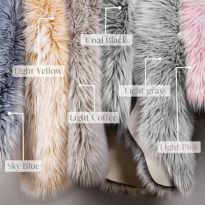 Ashler Faux Fur Rug, Fluffy Shaggy Area Rug Ultra Soft 6 x 9 Feet Rectangle Fur - Image 5