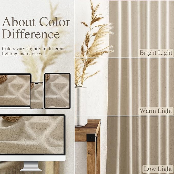 Taupe Burlywood Curtains 120 Inches Long - Image 3
