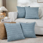 Fancy Homi 4 Packs Boho Light Blue Decorative Throw Pillow Covers 16x16 Inch by Fancy+Homi
