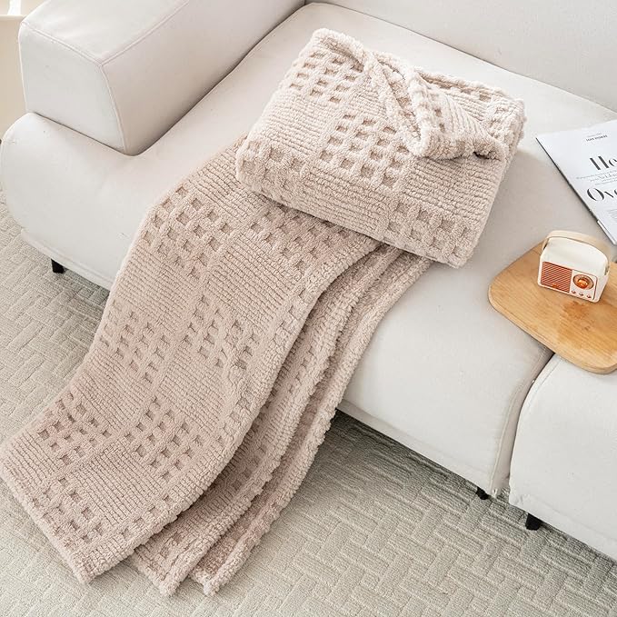 90x104 Inch Brown Waffle Queen Blanket - Image 5
