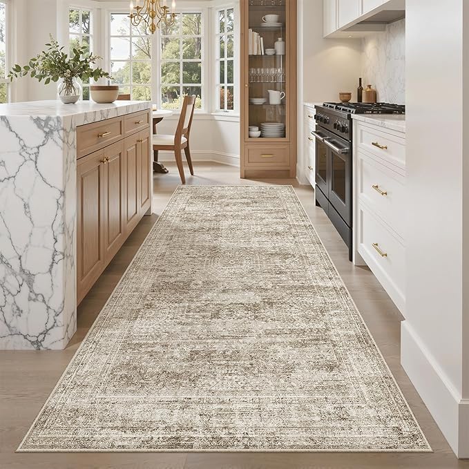 Hallway Runner Rug 4x8 Wide: Washable Thin Runners by Soalmost