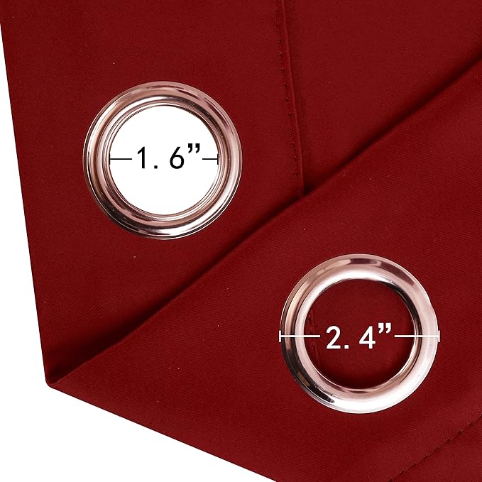LEMOMO Red Blackout Curtains 42 x 54 Inch Length Set of 2 Panels Grommet - Image 6