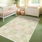 Beige Green 4x6 Washable Area Rug - Image 6