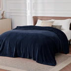 Bedsure GentleSoft Fleece Bed Blankets Full Size Navy - Image 6