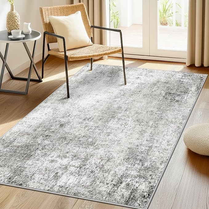 Washable Area Rugs 3'x5' Non-Slip Modern Abstract Soft by RELEANY