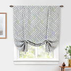 DriftAway Farmhouse Linen Valance Rod Pocket 1 Panel, W45xL63, Briony Navy