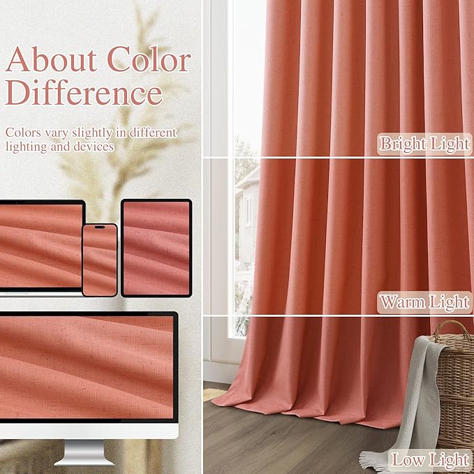 Guken 100% Blackout Curtains 90 Inch Length 2 Panels Set - Image 8
