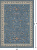Washable 5x7 Blue Rugs for Kids Room, Boho 5 x 7 Nursery Rug Boys, Colorful - Image 2