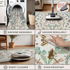 Washable Sage Green Large Entryway Rug, 3x5 Area Rugs - Image 4