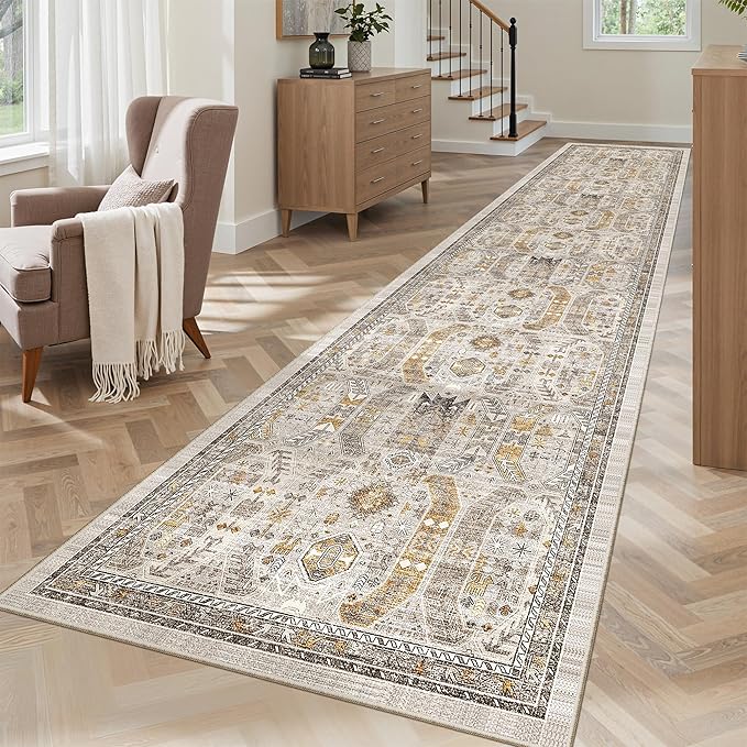 Madane Hallway Runner Rug 2'6''x12' Kitchen Runner, Non Slip Vintage Runners by Madane