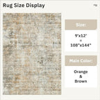 9x12 Area Rugs for Living Room, Non-Slip Machine Washable Vintage Rugs - Image 5