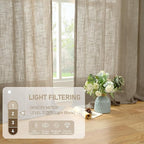 LAMIT 40 Inch Length Linen Curtains - Image 4