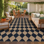 Lahome Colette Checkered Easy Jute Carpet, Washable 8x10 Rugs - Image 2