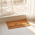 KANKUN Coco Coir Door Mat with Heavy Duty Backing, Welcome Doormat, Doormat - Image 2
