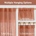 LAMIT Terracotta 72 inch Linen Curtains - Image 3
