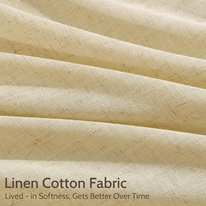 Nanspring Cream Yellow Curtains 120 Inches Long - Image 4
