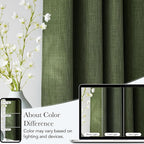 NICETOWN Short Faux Linen Froest Green Blackout Curtains 63 inches Long - Image 5