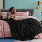 Bedsure GentleSoft Fluffy Black Blankets Queen Size - Image 6