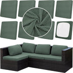 8Pcs Outdoor Cushion Covers, Patio Cushion Covers, Stretch Elastic Slipcovers by dreahoteztil