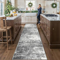 Washable 12ft Kitchen Area Rug: Abstract Entryway Rug Runner Soft Bedroom by HYHAOYUNLAI