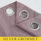 NICETOWN Chaise Mauve Vintage Linen 100% Blackout Curtains - Image 7