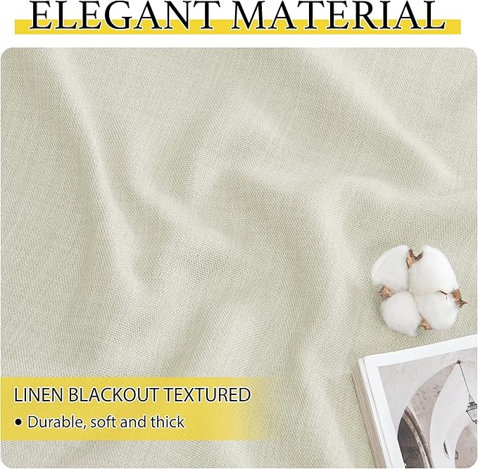 NICETOWN 24 inch Long Blackout Tiers, Farmhouse Grommet Half Window Curtains - Image 5
