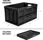 CleverMade Collapsible Storage Bins, 46L 1 Pack, 75 lb Stackable, Obsidian