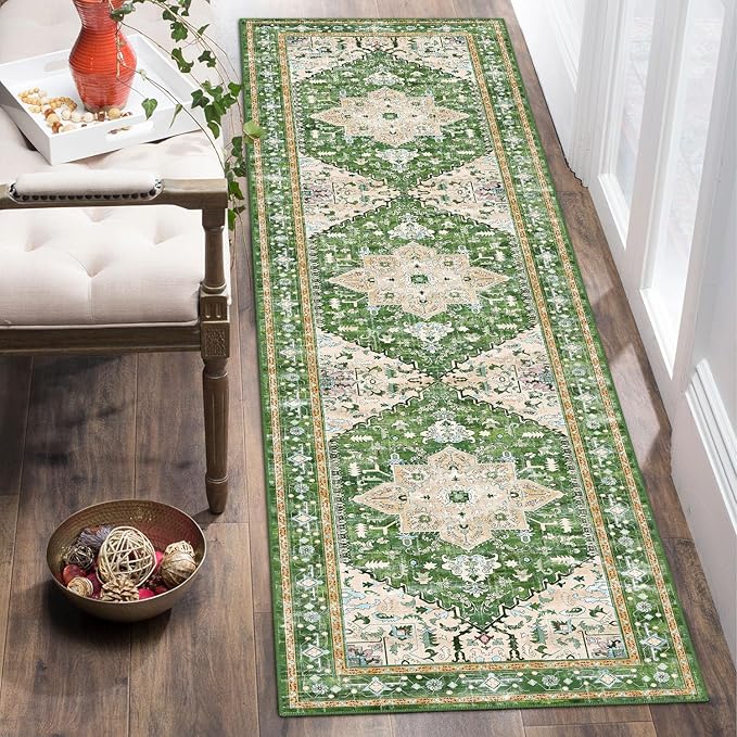 Yamaziot Washable Runner Rug, 2x8 Non-Slip Boho Vintage Hallway Rug Runner - Image 8