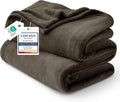Bedsure GentleSoft Fleece Blankets Queen Size Brown by BEDSURE