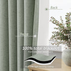 Guken 100% Blackout Curtains 90 Inch Length 2 Panels Set - Image 4