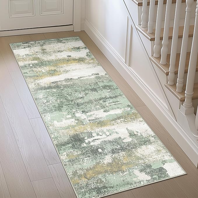 BEIMO Runner Rug for Hallway Kitchen, Soft Modern Abstract Throw Rugs, Low Pile - Image 2